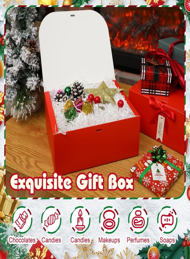 Maxcheck 36 Set Red Boxes for Bridesmaid Proposal Red Gift Boxes with Lids 10 x 8 x 4 Inch with Ribbon Thank You Tag and Pin for Wedding Favors Valentine's Day Birthday Party Packaging Present - Image 3